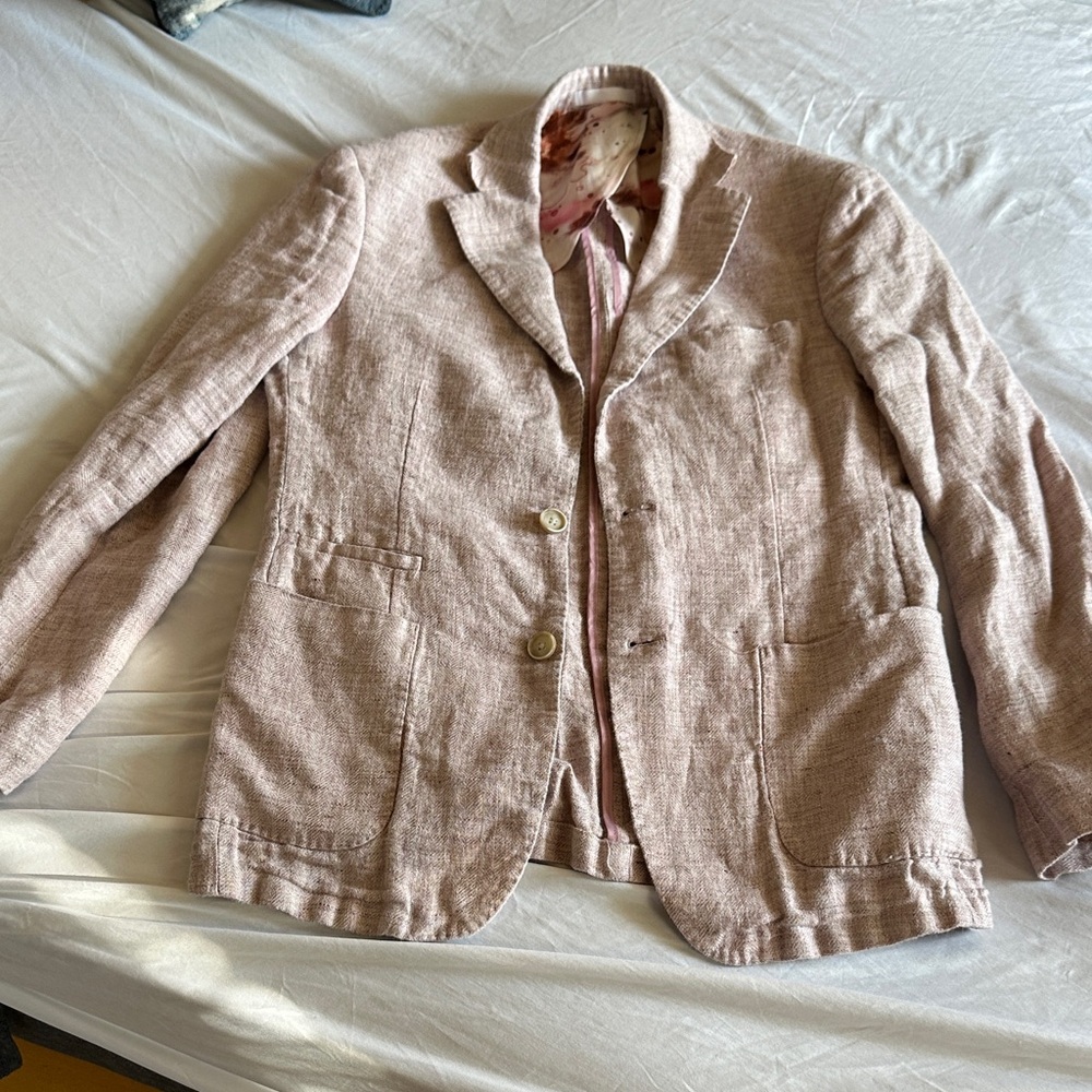 TALLIA Blush Pink Watercolor-Lined Jacket